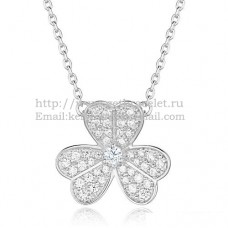 Колие Van Cleef Arpels Frivole от бяло злато с диаманти Pave