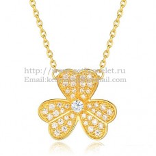 Колие Van Cleef Arpels Frivole от жълто злато с диаманти Pave