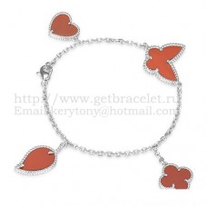 Гривна Van Cleef Arpels Lucky Alhambra 4 Motifs от бяло злато с комбинация от камъни 004