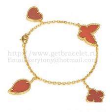 Гривна Van Cleef Arpels Lucky Alhambra 4 Motifs от жълто злато с комбинация от камъни 004