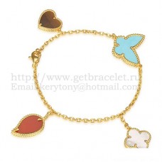 Гривна Van Cleef Arpels Lucky Alhambra 4 Motifs от жълто злато с комбинация от камъни 006