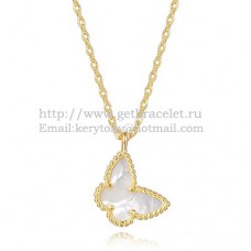 Колие Van Cleef Arpels Lucky Alhambra Butterfly от жълто злато с бял седеф
