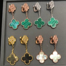 Обеци Van Cleef Arpels Magic Alhambra 2 мотива от седеф с диаманти