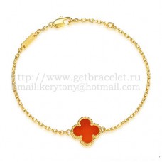 Гривна Van Cleef Arpels Sweet Alhambra от жълто злато с карнеолски седеф