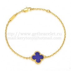 Гривна Van Cleef Arpels Sweet Alhambra от жълто злато с лапис и седеф