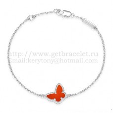 Гривна Van Cleef Arpels Sweet Alhambra Butterfly от бяло злато с карнеолски седеф