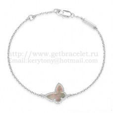 Гривна Van Cleef Arpels Sweet Alhambra Butterfly от бяло злато със сив седеф