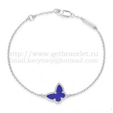 Гривна Van Cleef Arpels Sweet Alhambra Butterfly от бяло злато с лапис и седеф