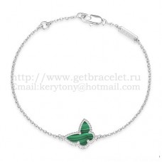 Гривна Van Cleef Arpels Sweet Alhambra Butterfly от бяло злато с малахитов седеф