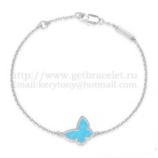 Гривна Van Cleef Arpels Sweet Alhambra Butterfly от бяло злато с тюркоазена седефка