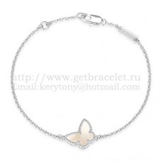 Гривна Van Cleef Arpels Sweet Alhambra Butterfly от бяло злато с бял седеф