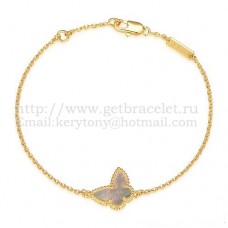 Гривна Van Cleef Arpels Sweet Alhambra Butterfly от жълто злато със сив седеф