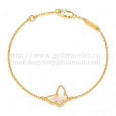 Гривна Van Cleef Arpels Sweet Alhambra Butterfly от жълто злато с бял седеф