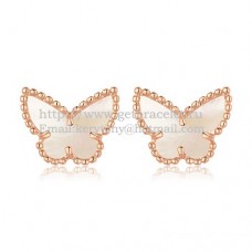 Обеци Van Cleef Arpels Sweet Alhambra Butterfly от розово злато с бял седеф