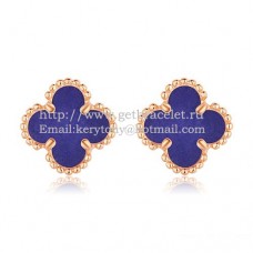 Обеци Van Cleef Arpels Sweet Alhambra от розово злато с лапис и седеф