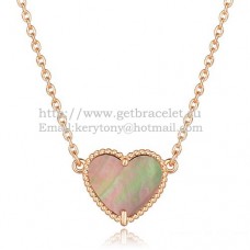 Висулка Van Cleef Arpels Sweet Alhambra Heart от розово злато със сив седеф