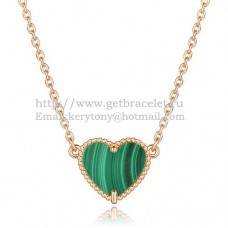 Висулка Van Cleef Arpels Sweet Alhambra Heart от розово злато с малахитов седеф