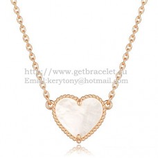 Висулка Van Cleef Arpels Sweet Alhambra Heart от розово злато с бял седеф