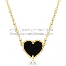 Висулка Van Cleef Arpels Sweet Alhambra Heart от жълто злато с черен оникс и седеф
