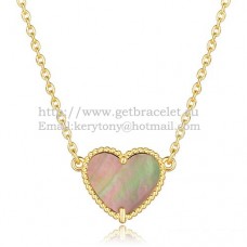 Висулка Van Cleef Arpels Sweet Alhambra Heart от жълто злато със сив седеф