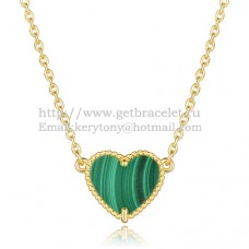 Висулка Van Cleef Arpels Sweet Alhambra Heart от жълто злато с малахитов седеф