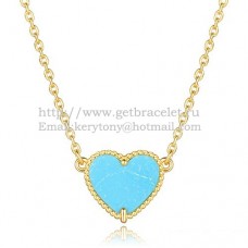 Висулка Van Cleef Arpels Sweet Alhambra Heart от жълто злато с тюркоазена седефка