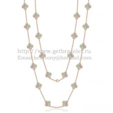 Колие Van Cleef Arpels Alhambra от розово злато, 20 мотива със сив седеф