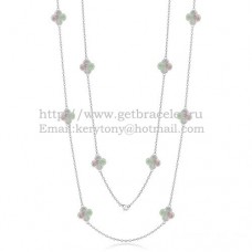 Колие Van Cleef Arpels Alhambra от бяло злато, 10 мотива със сив седеф