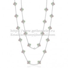 Колие Van Cleef Arpels Alhambra от бяло злато, 20 мотива със сив седеф