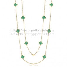 Колие Van Cleef Arpels Alhambra от жълто злато, 10 мотива с малахитов седеф