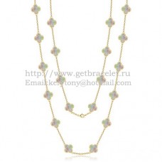 Колие Van Cleef Arpels Alhambra от жълто злато, 20 мотива със сив седеф