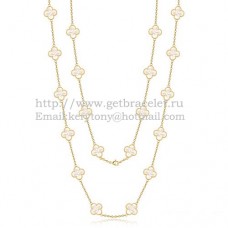 Колие Van Cleef Arpels Alhambra от жълто злато, 20 мотива с бял седеф