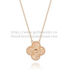 Висулка Van Cleef Arpels Alhambra от розово злато с кръгли диаманти