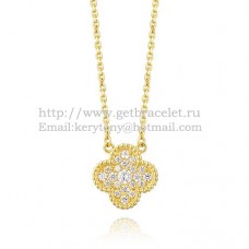 Висулка Van Cleef Arpels Alhambra от жълто злато с диаманти