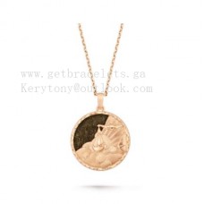 Van Cleef Arpels Zodiaque Long Necklae Librae Rose Gold Obsidian