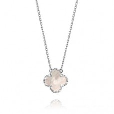 Висулка Van Cleef Arpels Alhambra от бяло злато, бял седеф 15 мм