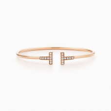 Регулируема гривна Tiffany Ringent Double T с диаманти, размер M-XL, цена
