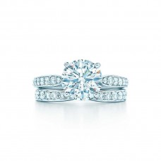 Годежен пръстен Tiffany Harmony с двоен ред диаманти, сребро 925