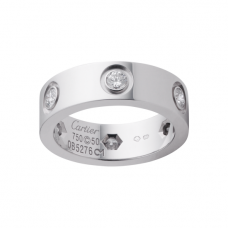 Пръстен Cartier Love от бяло злато с 6 диаманта