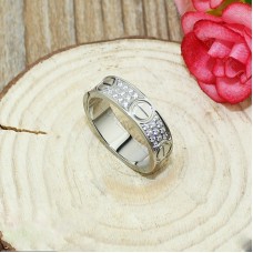 Пръстен Cartier Love от 18-каратово бяло злато с паважни диаманти